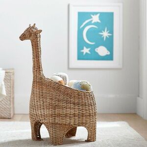Pottery Barn Kids Giraffe Natural Wicker Basket